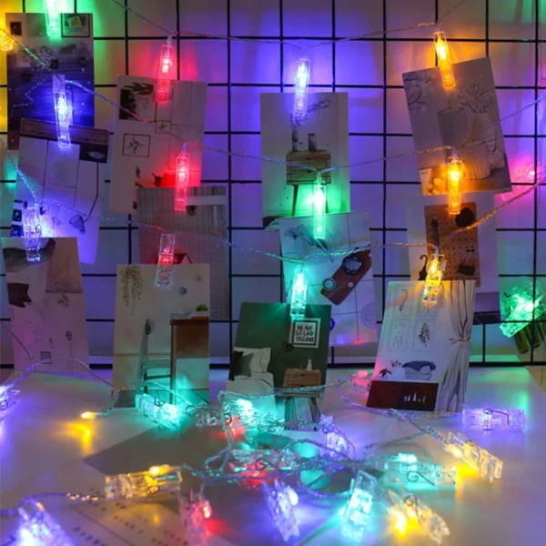 LED Card Picture Photo Clips Bright Fairy String Lights 3M 6M 10M Wedding Mariage Party Light Valentine's Day Wall Decoration - Image 2