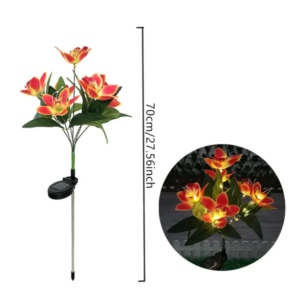 LED Solar Lights Flower Orchid Lawn Lamp Outdoor Wedding Christmas for Yard Patio Courtyard Garden Ambience Ornamental Lights - Image 5