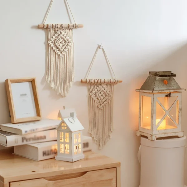Hand-woven Color Macrame Wall Hanging Ornament Bohemian Craft Decoration Gorgeous Tapestry For Home Living room Home Decor Craft