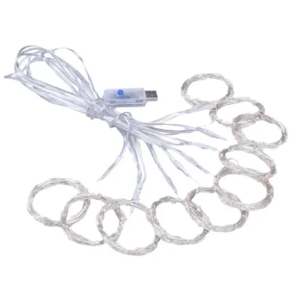 LED Curtain Light Warm Fairy String Lights Festival Lighting Rainbow Window Lamp Home Bedroom Wedding Christmas Decor - Image 6