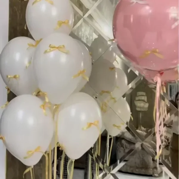 12 Inch 5pcs Proposal Ins Balloon Wih Ribbon Bow Fpr Wedding Birthday Party Scene Arrangement Beauty Photography Props - Image 4