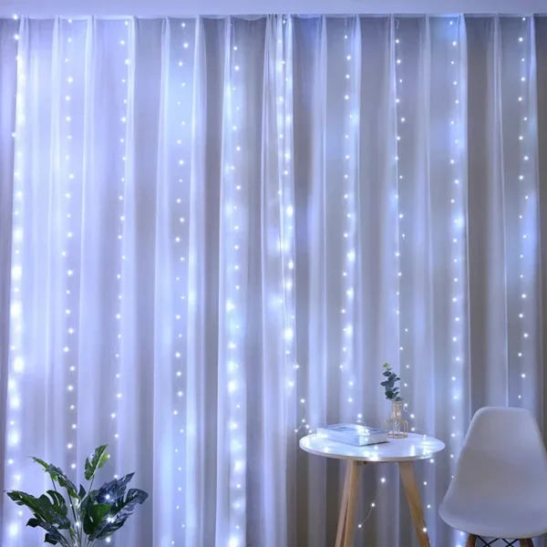 LED Curtain Light Warm Fairy String Lights Festival Lighting Rainbow Window Lamp Home Bedroom Wedding Christmas Decor - Image 4