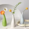White Ceramic Bud Vase Small Flower Vases Hydroponic Plants Pot Modern Decorative Vases for Home Living Room Dining Table Decor - Image 3