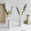 White Ceramic Bud Vase Small Flower Vases Hydroponic Plants Pot Modern Decorative Vases for Home Living Room Dining Table Decor - Image 2