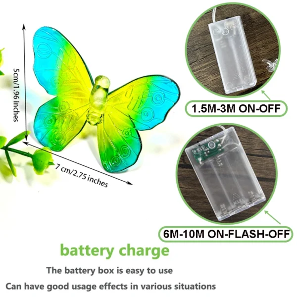 1-10M LED Butterfly Lights String LED Fairy lights Wedding birthday Party Room garden butterfly led decoration light - Image 3